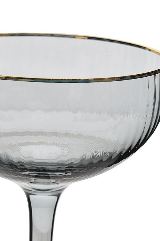 Hestia Set of 2 Grey Cocktail Glasses with Gold Rim 2