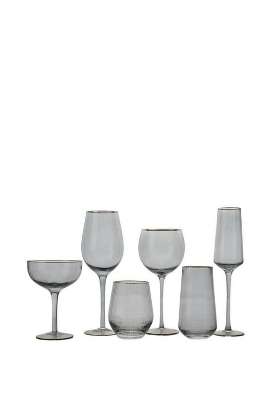 Hestia Set of 2 Grey Cocktail Glasses with Gold Rim 3