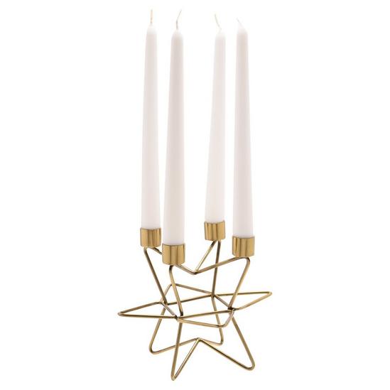 The Christmas Gift Co. Celestial Gold Star Candlestick Holder 3