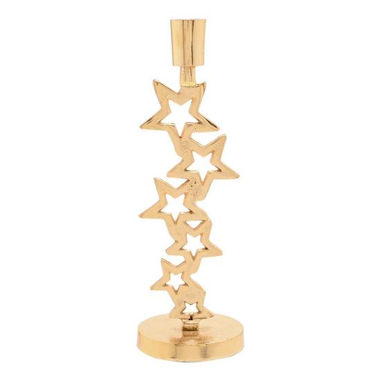 The Christmas Gift Co. Celestial Gold Metal Star Candle Holder Medium 1