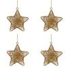 The Christmas Gift Co. Set of 4 Celestial Woven Gold Stars Tree Decoration thumbnail 1