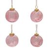 The Christmas Gift Co. Set of 4 Pink Recycled Glass Baubles thumbnail 1