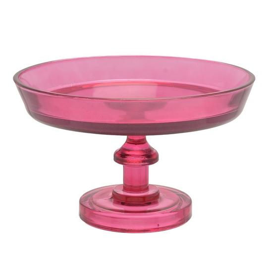 The Christmas Gift Co. Pink Glass Cake Stand 1