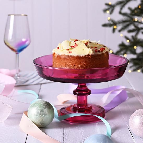 The Christmas Gift Co. Pink Glass Cake Stand 2