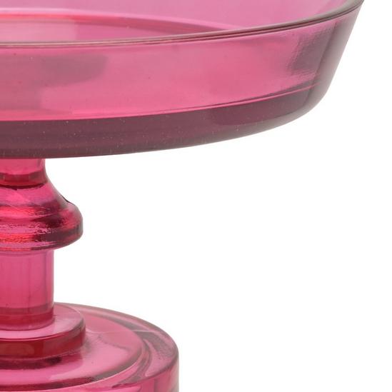 The Christmas Gift Co. Pink Glass Cake Stand 3