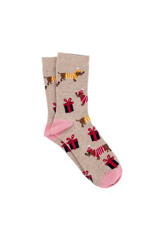 Totes Single Pack of Dog Print Un-treaded Novelty Ankle Socks 1