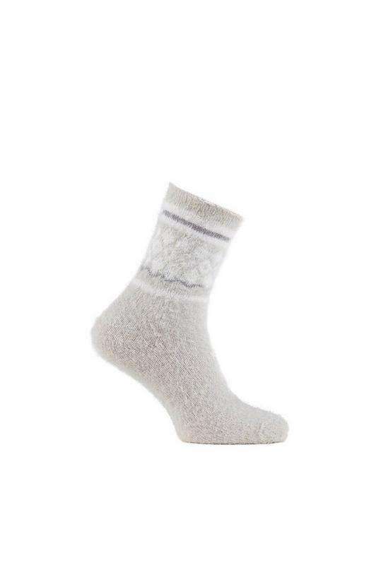 Totes Fluffy Fair Isle Bed Socks (Twin Pack) 3