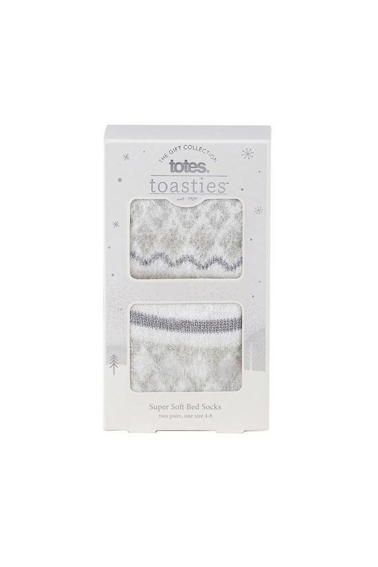 Totes Fluffy Fair Isle Bed Socks (Twin Pack) 5