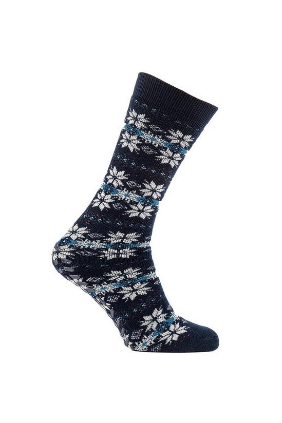Totes Single Pack of Fair Isle Design Treaded Slipper Socks 3