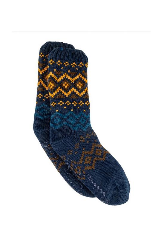 Totes Fair Isle Slipper Sock with Fleece Lining 1
