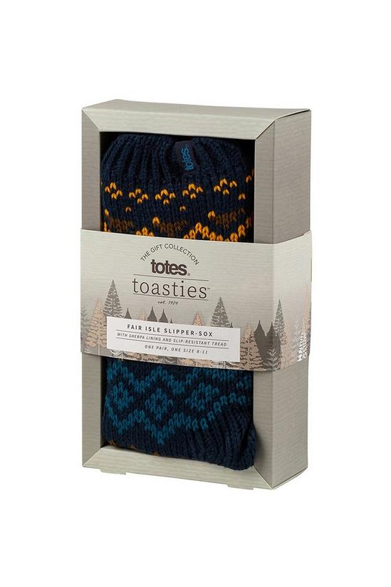 Totes Fair Isle Slipper Sock with Fleece Lining 2