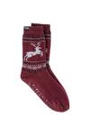 Totes Fairisle Stag Slipper Sock with Sherpa Lining thumbnail 1