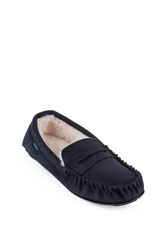 Totes Suedette Moccasin Slippers with Faux Fur Lining 1