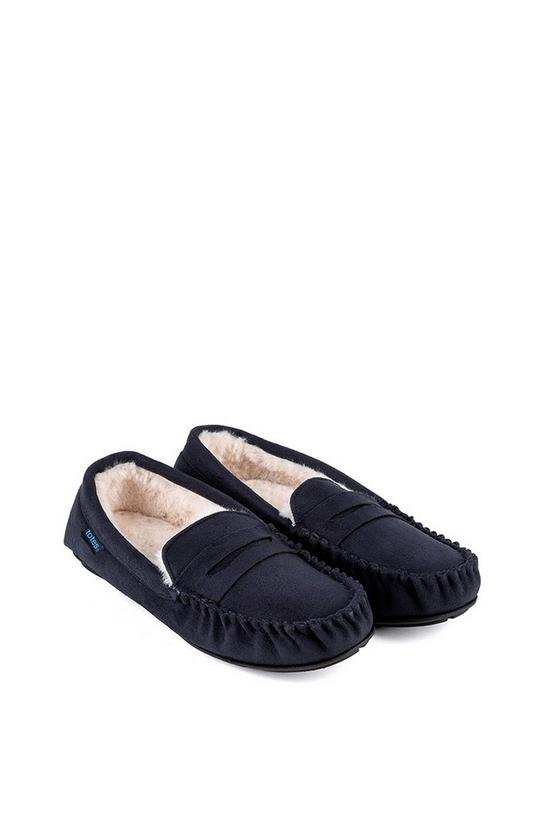 Totes Suedette Moccasin Slippers with Faux Fur Lining 2
