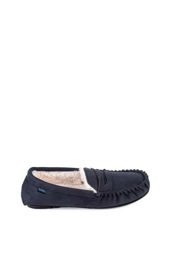 Totes Suedette Moccasin Slippers with Faux Fur Lining 5
