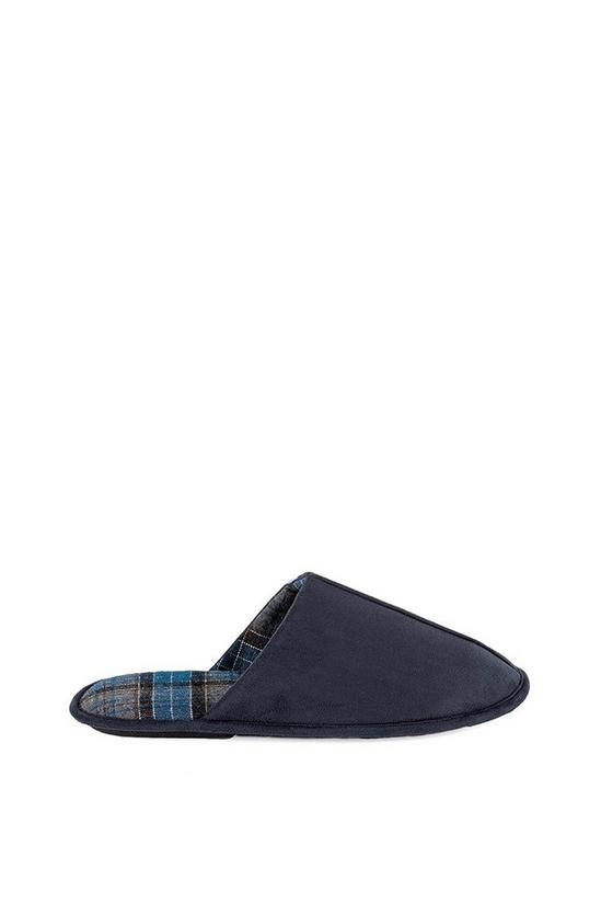 Totes Suedette Mule Slippers with Check Lining 5