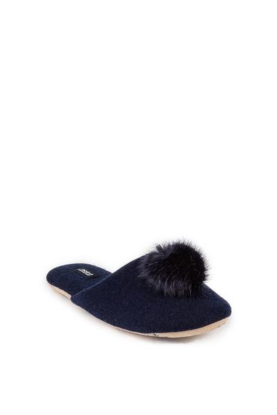 Cashmere Blend Mule Slippers with Soft Sole