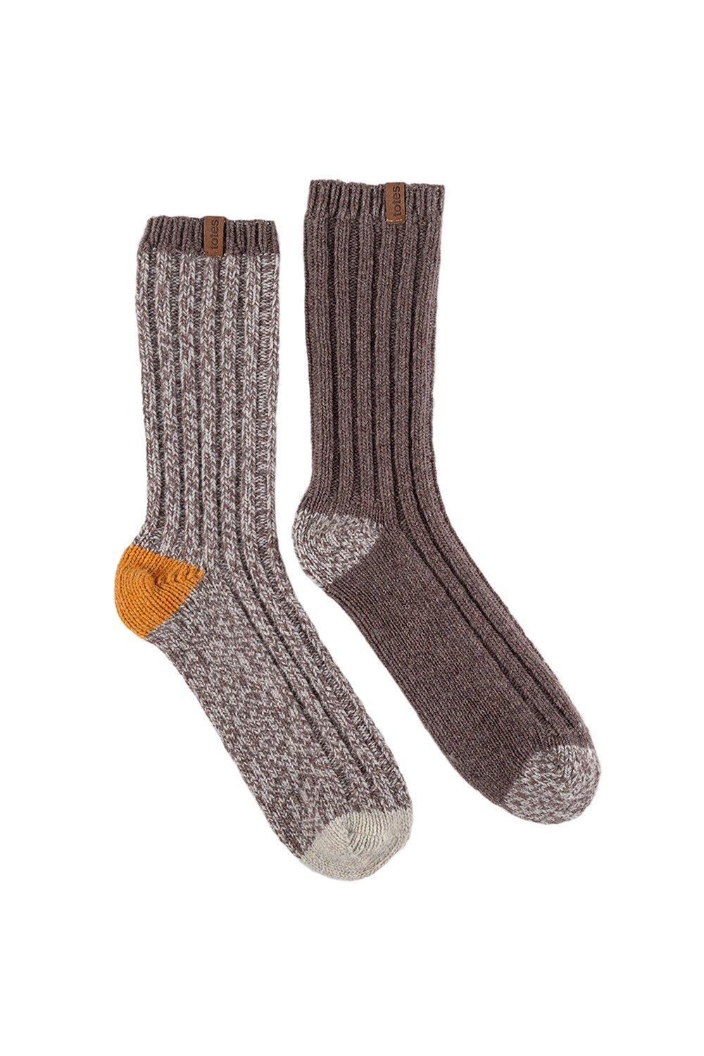 Chunky Twist Wool Boot Socks (Twin Pack)