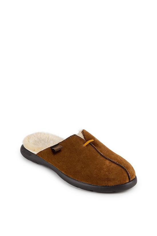 Totes Suede Mule Indoor/Outdoor Slippers With Faux Fur Lining 1