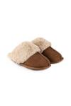 Isotoner Real Suede Mule with Fur Cuff thumbnail 2