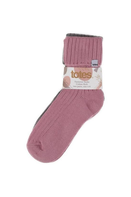 Totes Twin Pack Turnover Socks 4