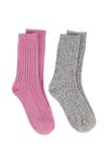 Totes Twin Pack Ribbed Nep Wool Blend Socks thumbnail 1
