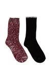Totes Twin Pack Cable Knit Wool Blend Socks thumbnail 1