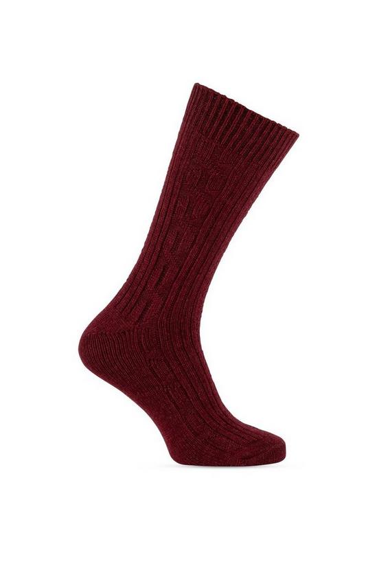 Totes Twin Pack Cable Knit Wool Blend Sock 2