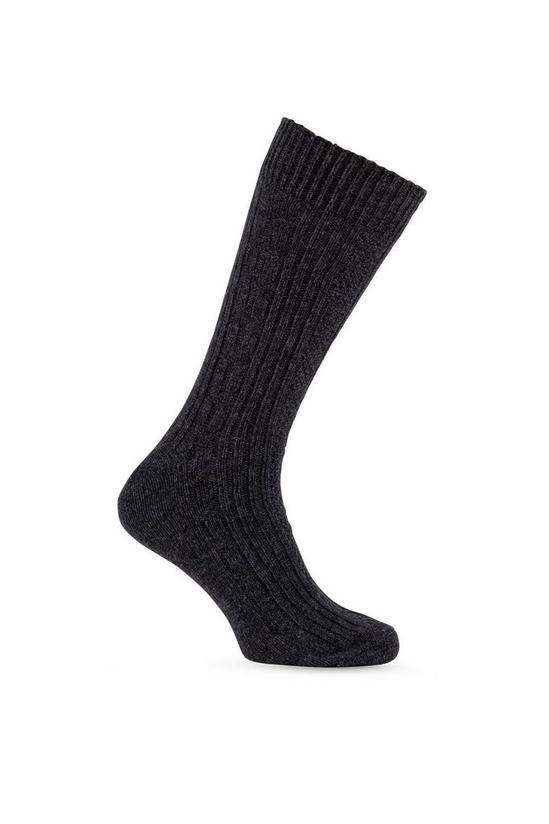 Totes Twin Pack Cable Knit Wool Blend Sock 3