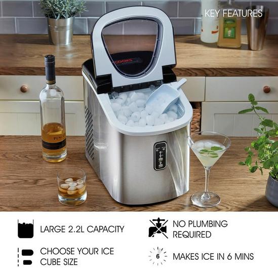 Cooks Professional Electric Ice Cube Maker Countertop Machine Automatic Compact Portable 4