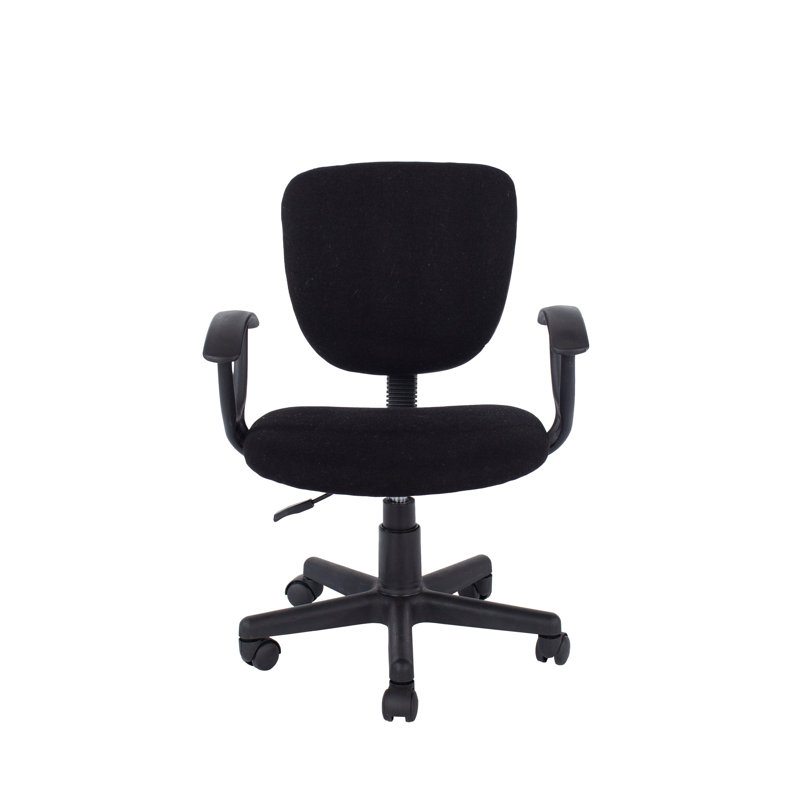 Loft Home Office Home Office Chair,  Black Fabric Seat With Black Base