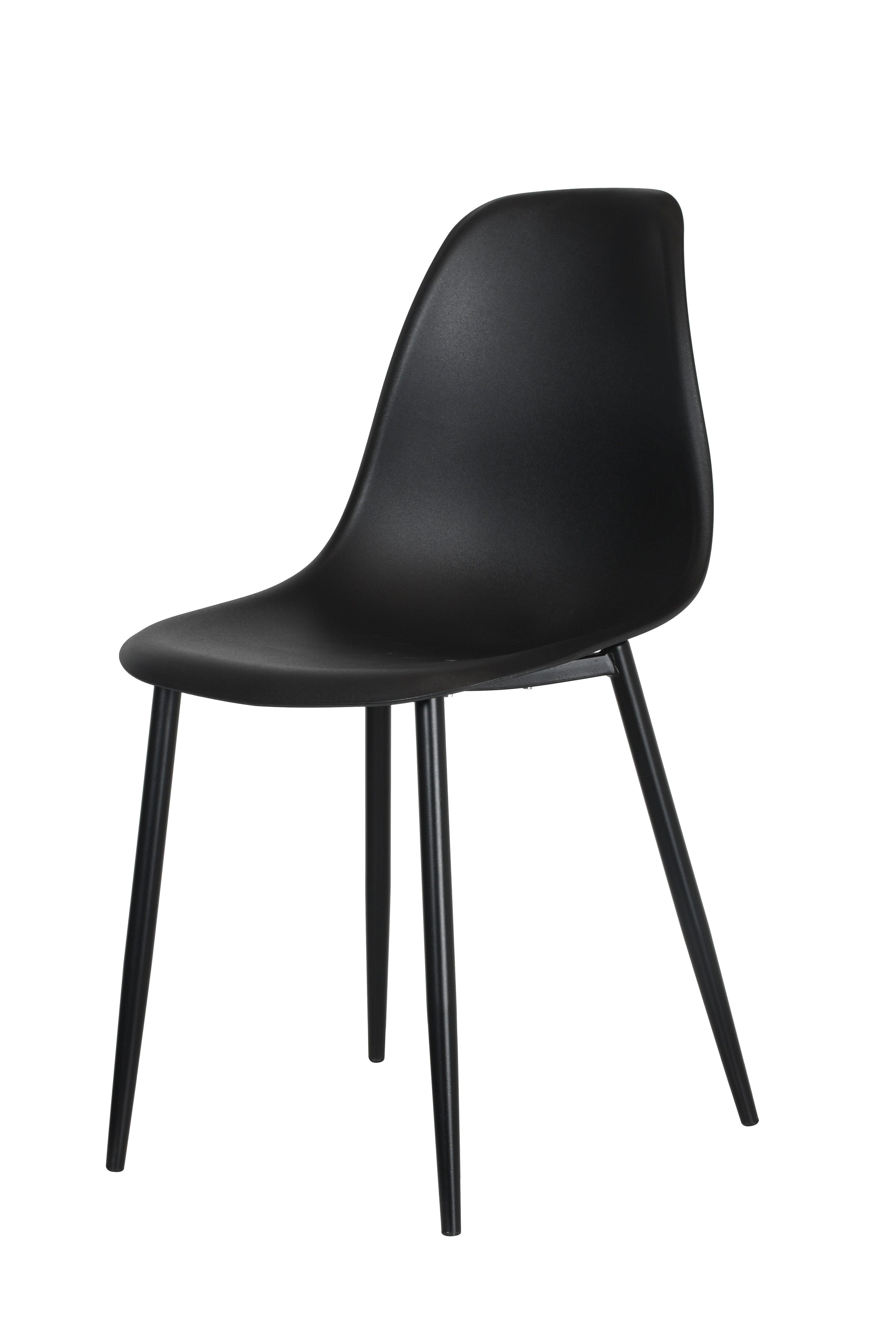 Aspen Curve Chair, Light Grey Plastic Seat With Black Metal Legs (Pair)