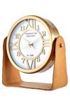 Ruma Leather Hand Stitched Rotary Table Desk Clock thumbnail 2