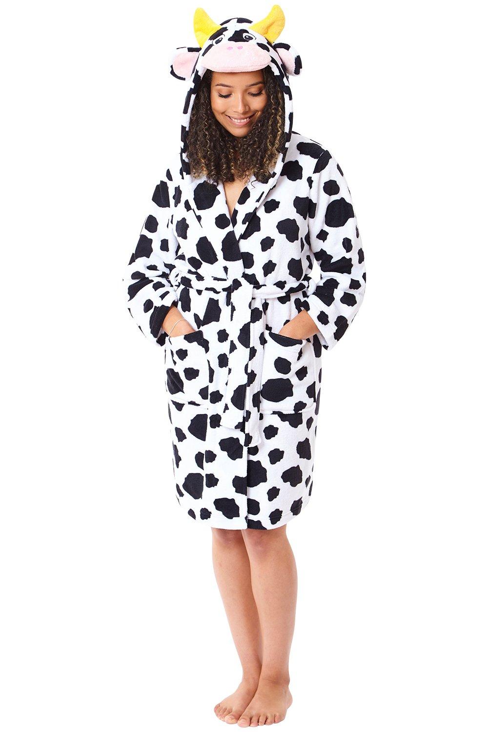 Cow Fleece Dressing Gown