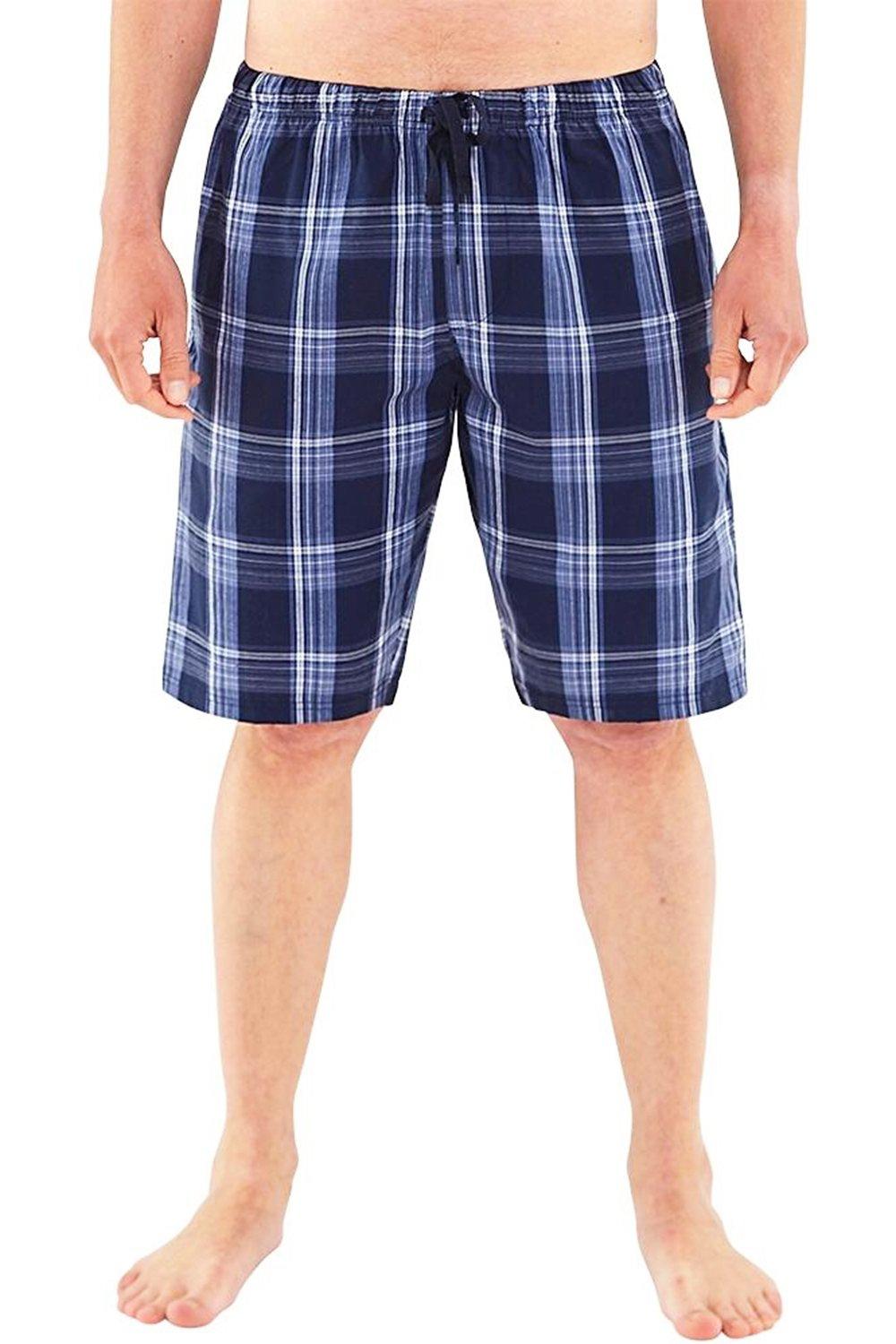mens check pyjama shorts