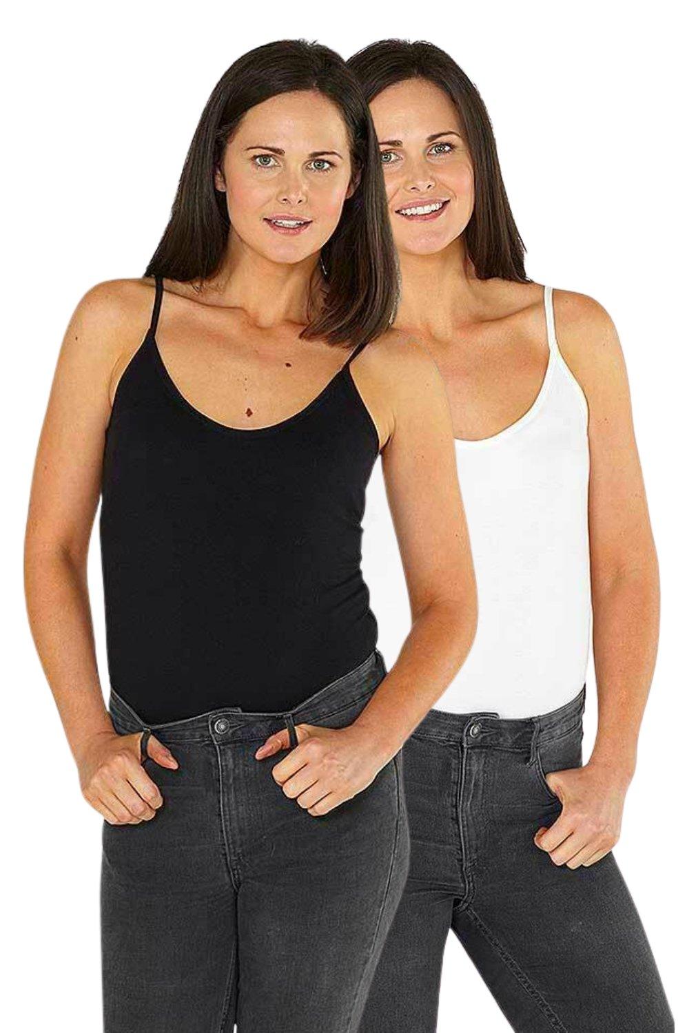 Two Pack Basic Strappy Cami Bodysuit
