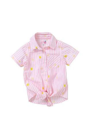 Product Lemons Tie Front Summer Blouse Light Pink