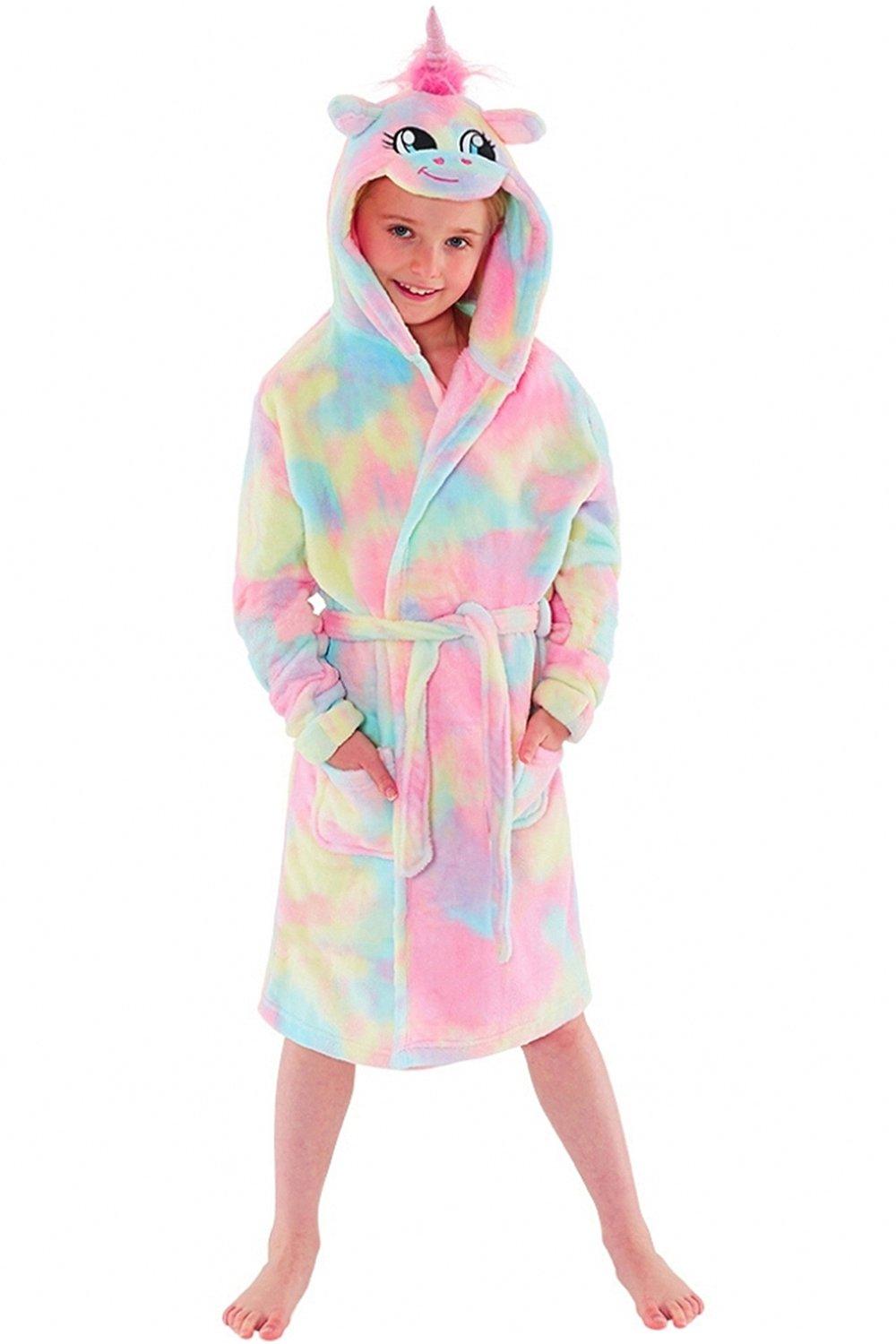 Keanu Girls Unicorn 3D Hooded Gown Pink -LN278K-7-8 : Amazon.co.uk: Fashion