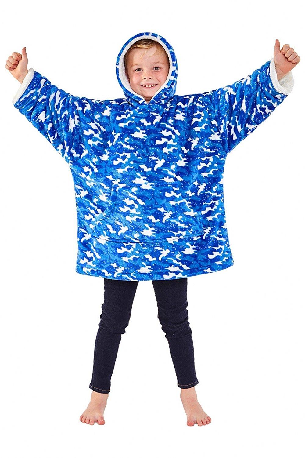 Camouflage Wearable Fleece Hoody Blanket