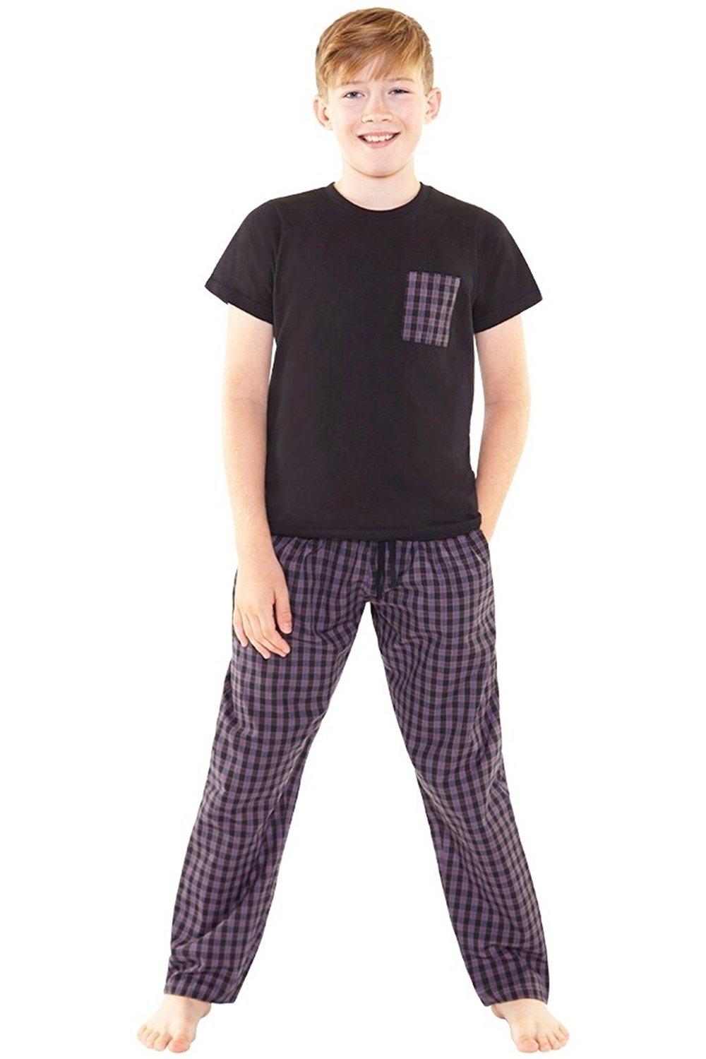 Boys Long Check Pyjama Set