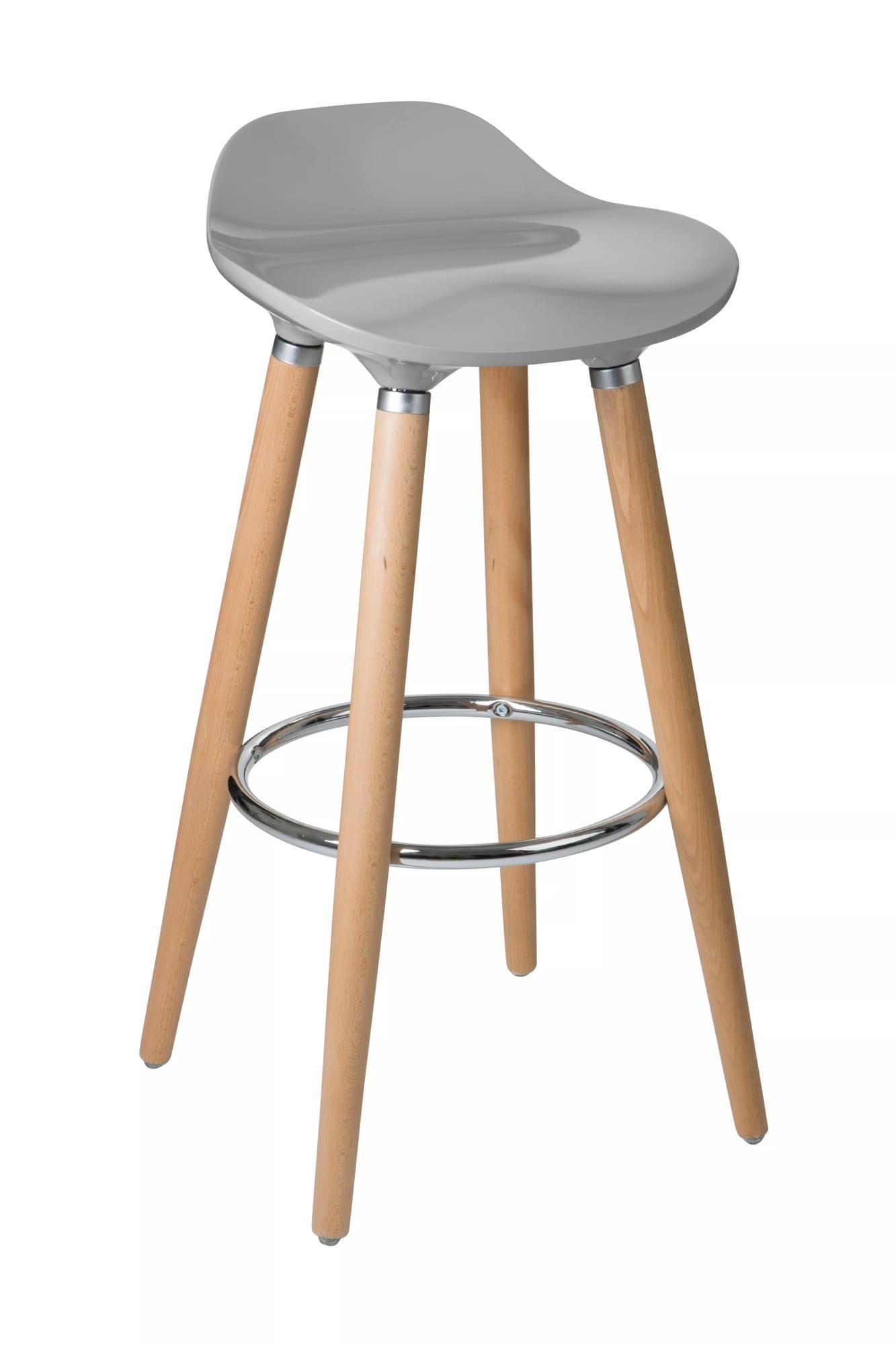 Interiors by Premier Grey Bar Stool, Space-Saving Kitchen Stool, Easy to Clean Breakfast Bar Stool, 
