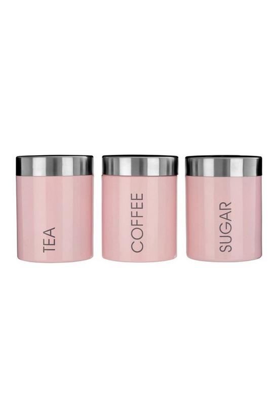 Premier Housewares Liberty Pastel Pink Tea Coffee Sugar Canisters 1