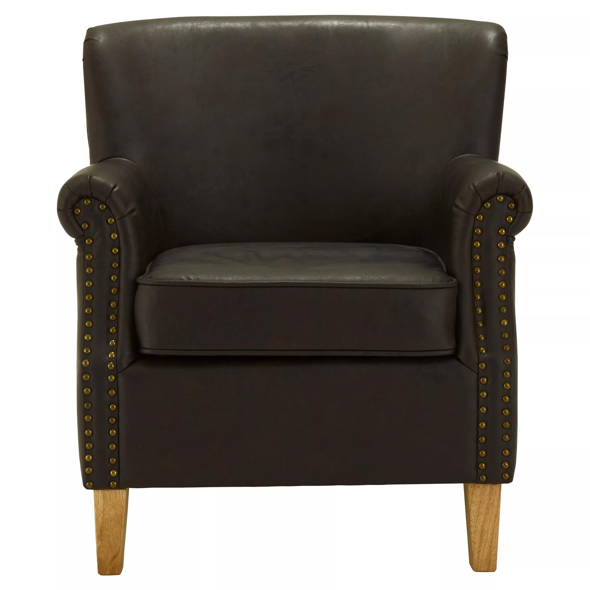 Interiors by Premier Trinity Brown Leather Effect Armchair