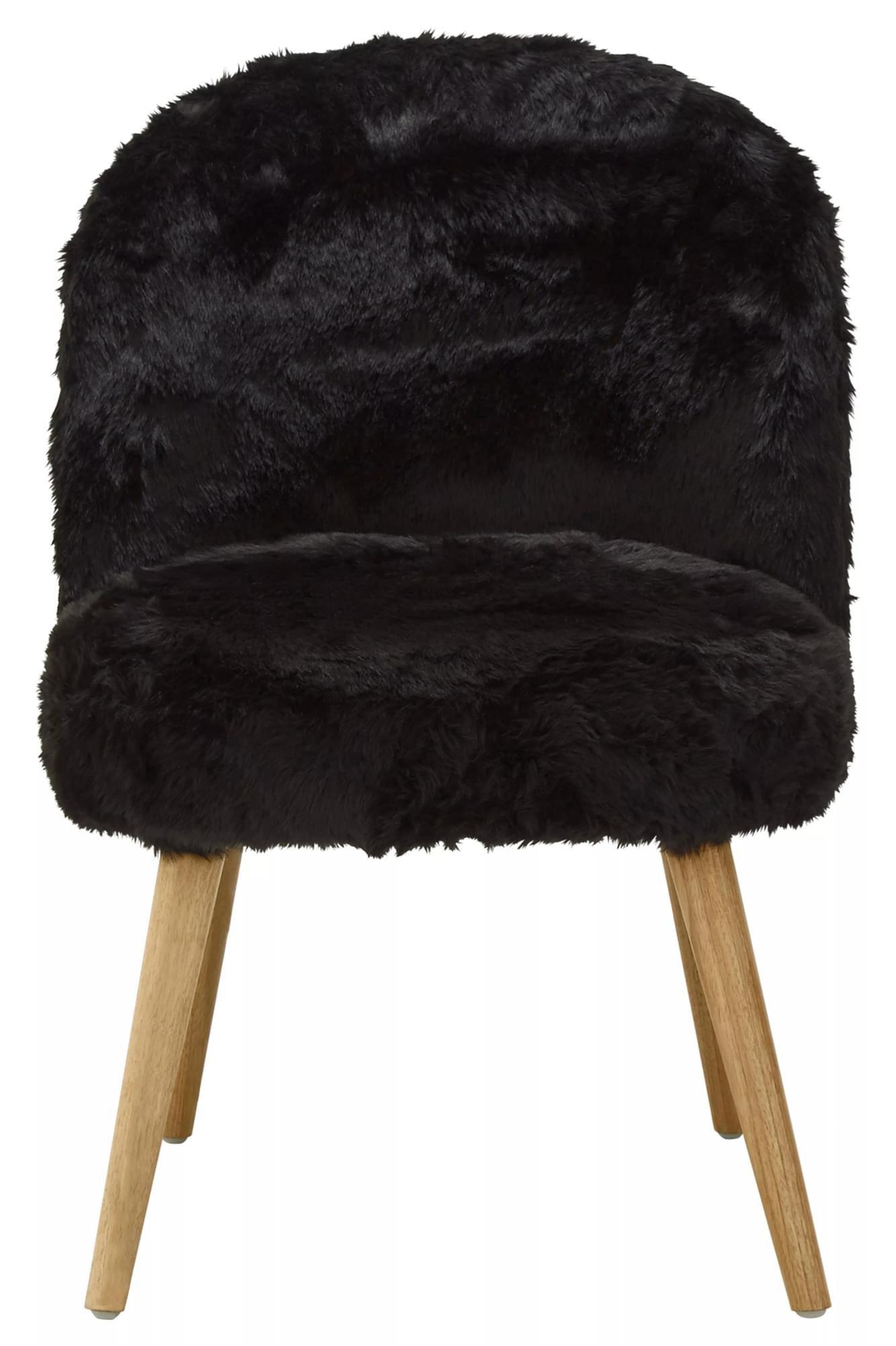 Interiors by Premier Cabaret Black Fur Effect Chair