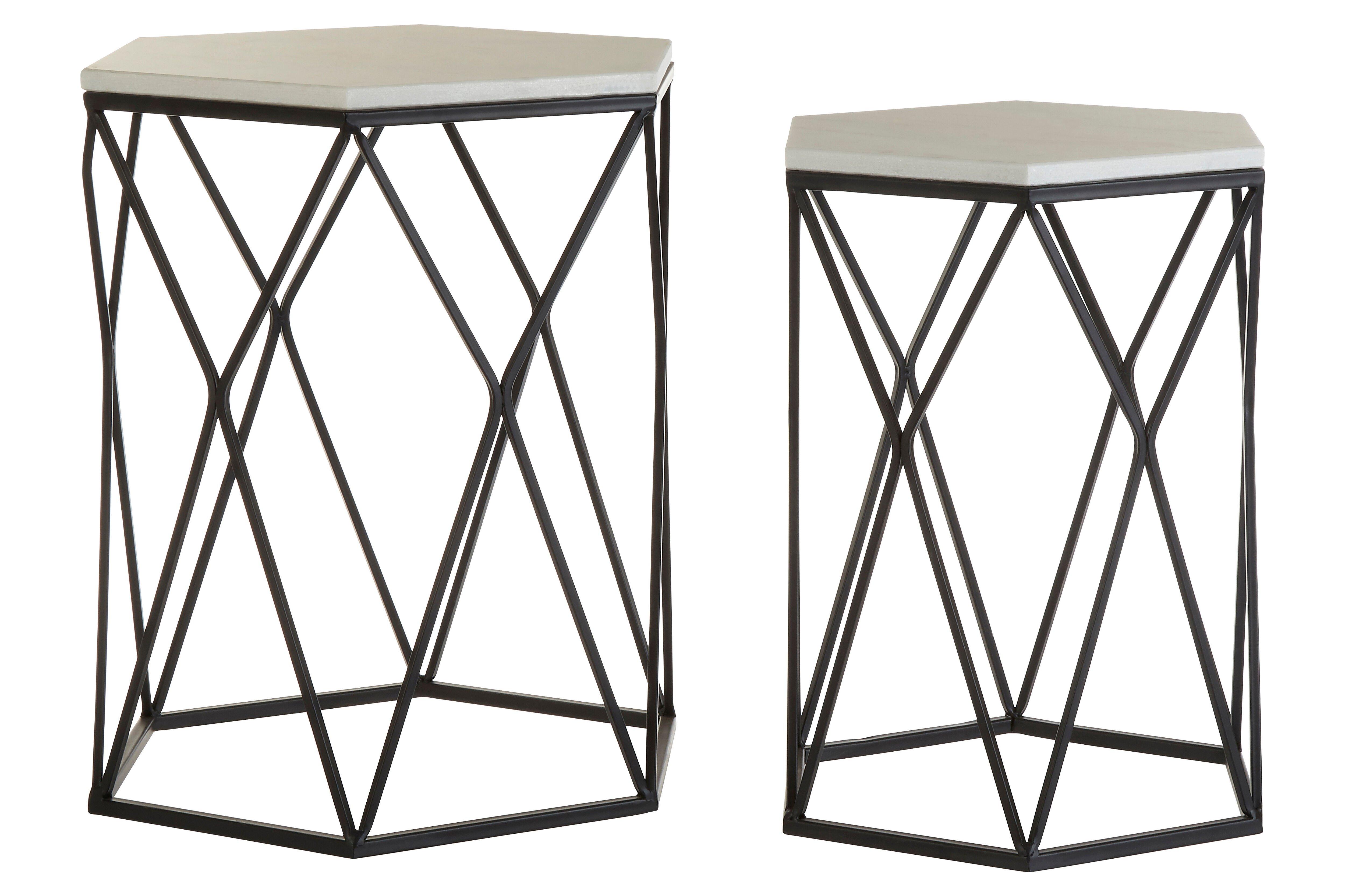 Set Of Two Arcana Hexagonal Side Tables
