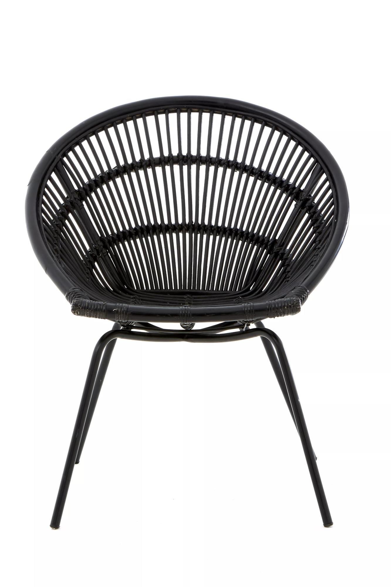 Interiors by Premier Black Washed Natural Rattan Chair, Rustless Rattan Chair, Easy Cleaning Rattan 