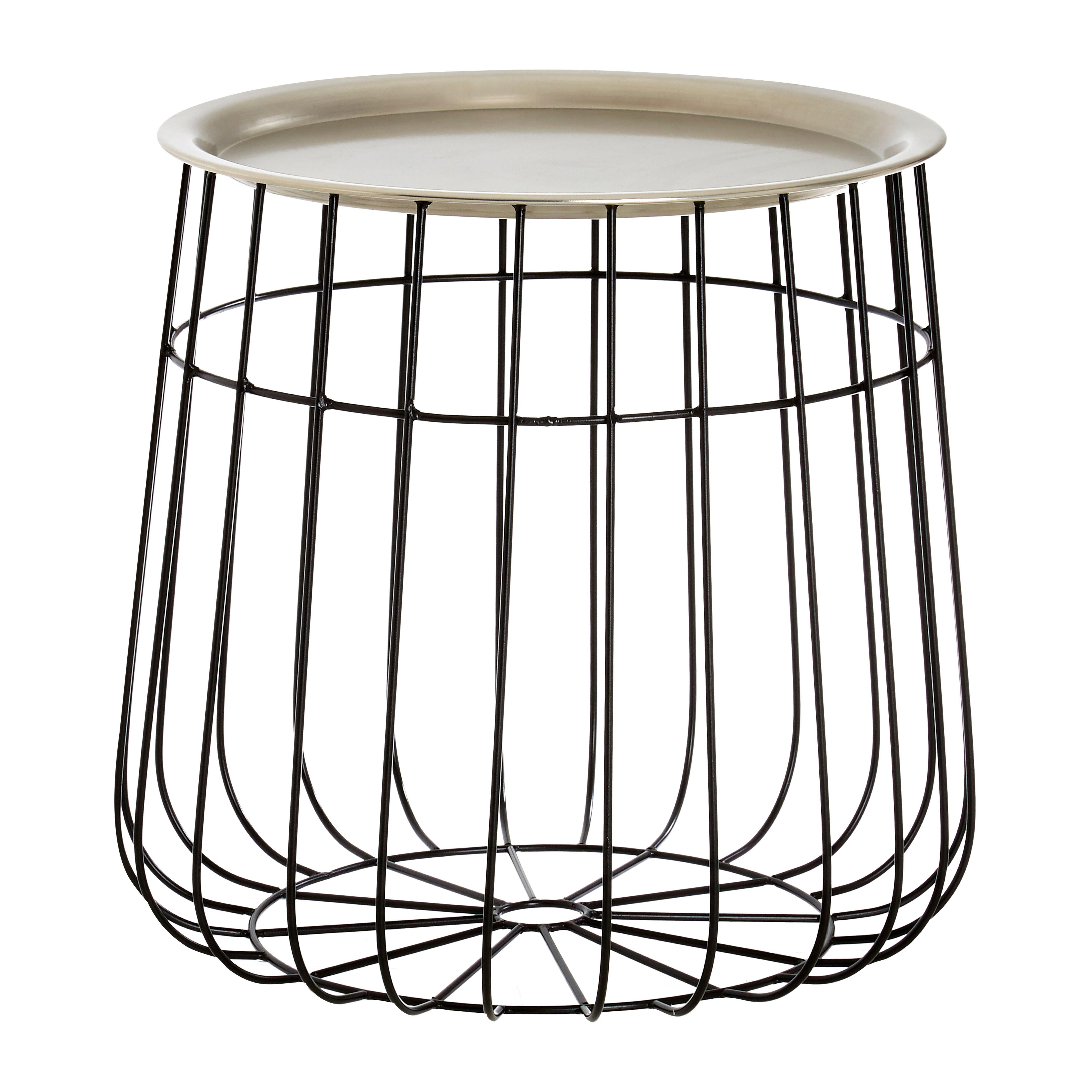 Templar Silver And Black Wire Detail Side Table