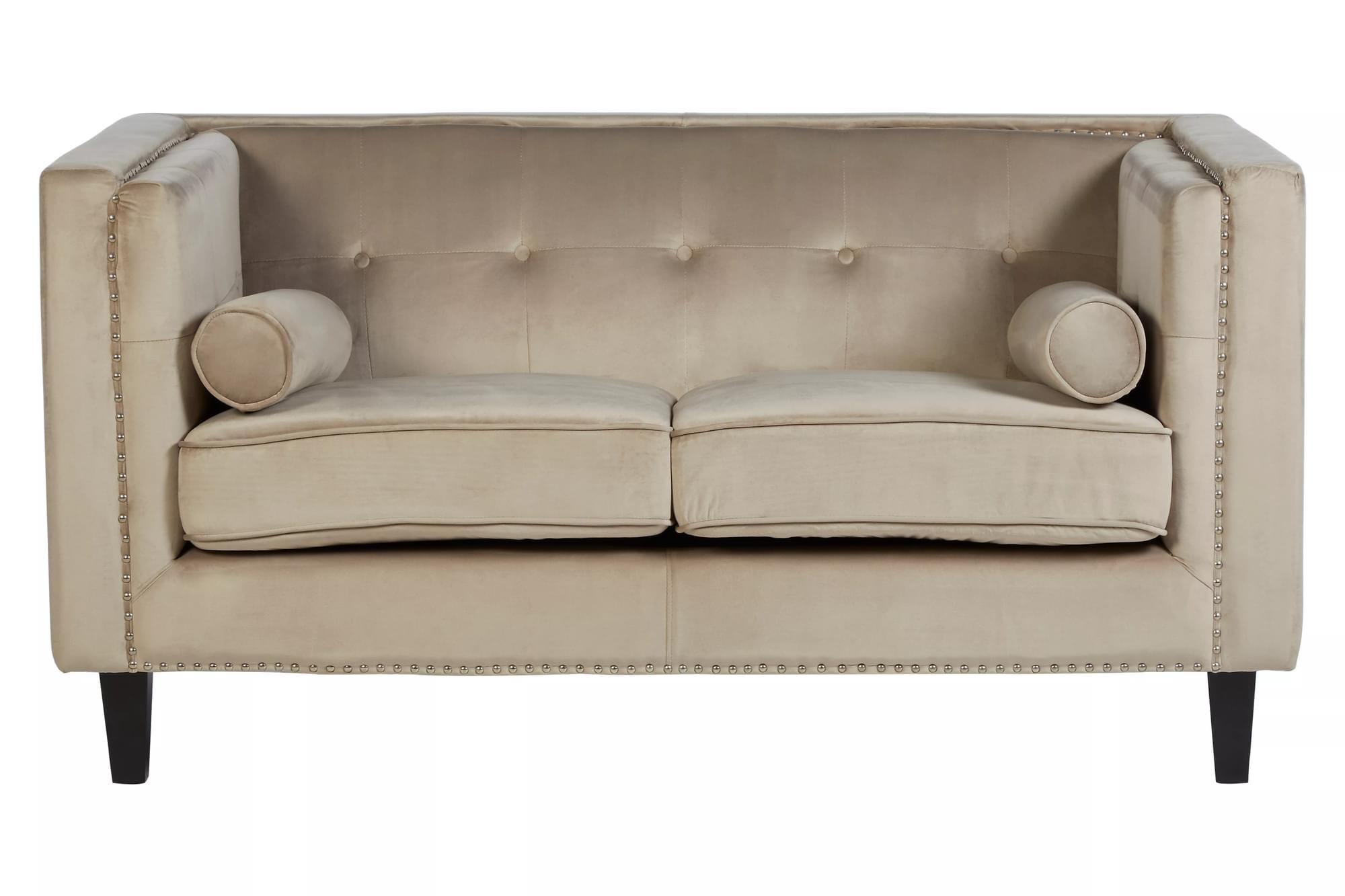 Interiors by Premier Felisa Two Seater Mink Velvet Sofa