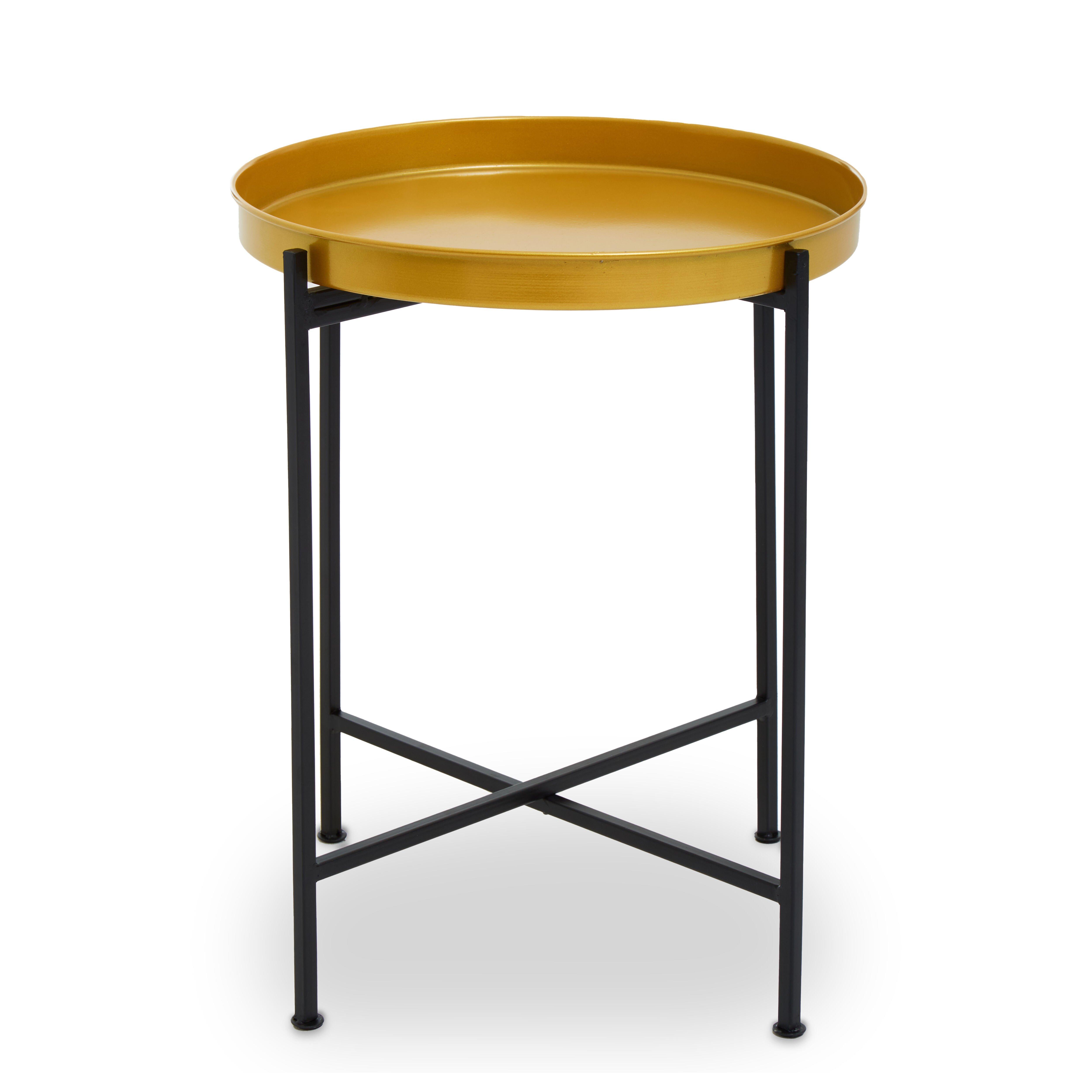 Hege Small Brass And Black Finish Side Table