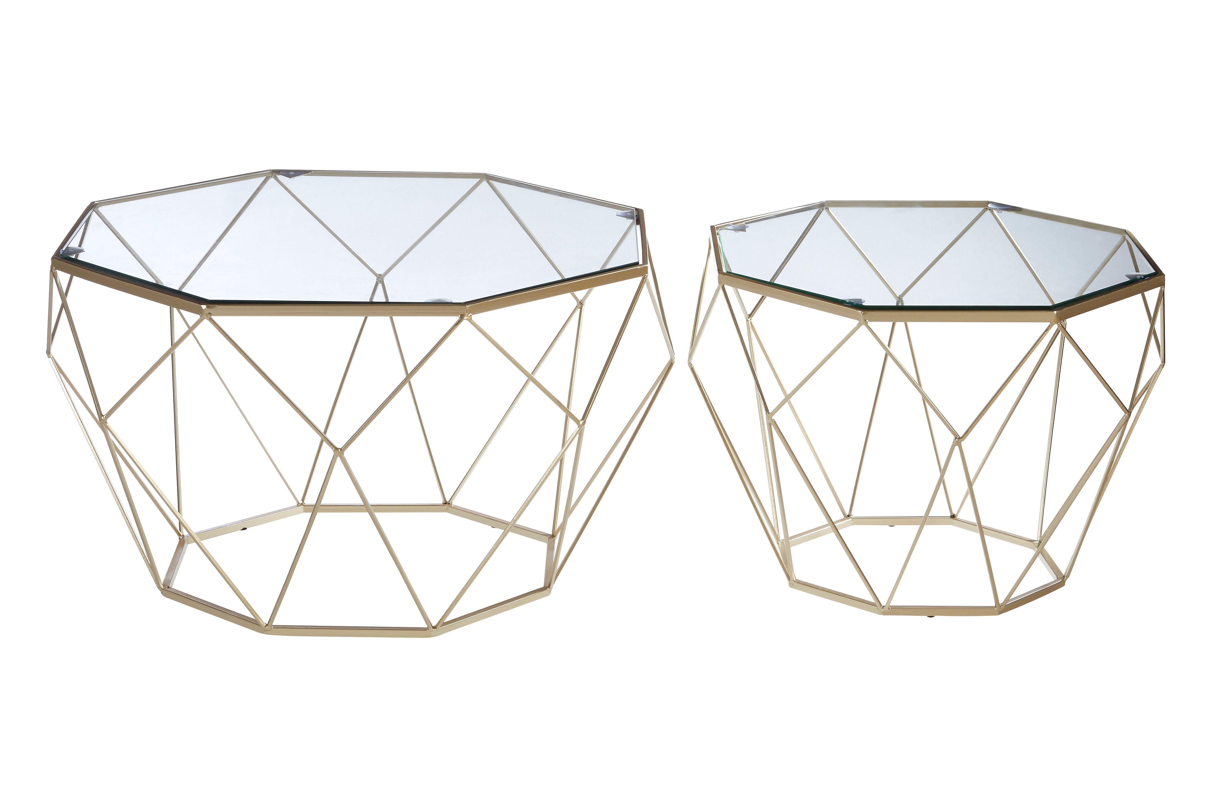 Arcana Set Of 2 Clear Glass Tables